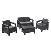 Keter Corfu Outdoor Four Seater Lounge Set (Graphite)