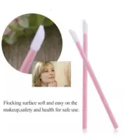 50 PINK Disposable Lip Brush set gloss lipstick wands applicator makeup tool