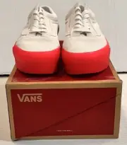 NEW VANS Old Skool Platform Skate Sneaker White/Pink Suede Shoes Mens Size 6 n44