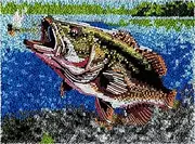 Fishing Fish Latch Hook Rug Kits with Printed Patterns for Adults and Starter DIY Embroidery Latch Hook Rug Sofa Seat Cushion Crocheting Kits Tapestry Door Mat Crochet Yarn Kits 52X38CM