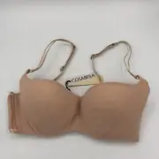 NEW Cosabella 34C Soire Demi Cup Bra Nude Mesh Padded Lingerie Polyamide Italian