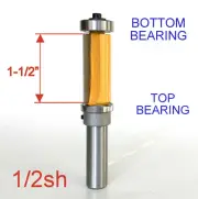 1pc 1/2 SH 1-1/2" Extra Long Trim Pattern Top&Bottom Bearins Router Bit sct-888