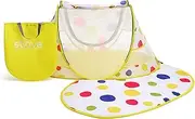 STLOVe Travel Cot Foldable Pop Up Portable Ultralight Weight Baby Beach Tent Infant Crib Mosquito Net Travel Bed Include Blanket Prevent Urine Penetration Peach Skin Velvet 111 * 68.5 * 49cm Yellow