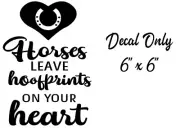 Horses leave hoofprints on you heart decal sticker for DIY 8" glass block tile