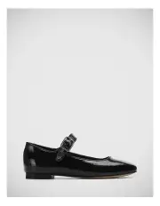 [Wittner] Alise Crinkle Patent Leather Mary Jane Ballet in Black