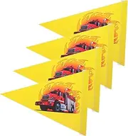 CIMAXIC Bicycle Safety Flag Set Fire Department Design 4 Pack Replacement Flags for Kids Scooters Bikes