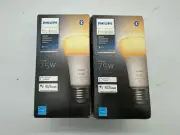 Philips Hue Smart 75W A19 LED Bulb White Ambiance to Cool White Light (Qty 2)