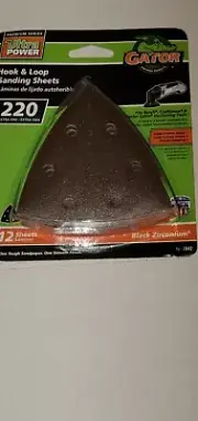 Gator Ultra Power hook & loop sanding sheets 220 grit 12 pack # 7842 sandpaper