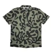 Brand New Mens Volcom Zephyr Ridgestone Short Sleeve Shirt Army Green Medium