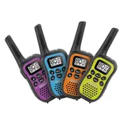 Uniden UH45-4 - UHF CB Handheld Radio (Walkie-Talkie) with Kid Zone – Quad Colour Pack
