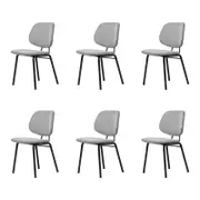Familand Dinging Chairs Set of 6 Padded Seat Kitchen Living Room Chair Corduroy in Grey