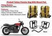 Fireball "Yellow Pannier Bag With Mount Fit for Royal Enfield Hunter 350"