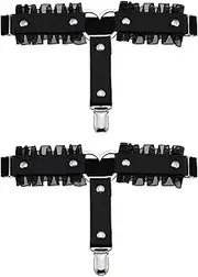 [CAMIXGQN] Women Gothic Garter Belt Lace Heart Thigh Leg Harness Adjustable Elastic Leg Garters