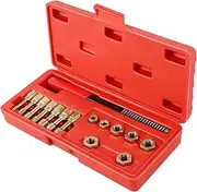15/42Pcs Thread Restorer Kit Carbon Steel Car Rethreading Repair Tool Set UNC/UNF/Metric Thread Chaser Repair Kit with Storage Case Thread Files Taps and Dies Set for Car Repair Fulasun(gules)