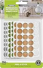 Slipstick Premium Adhesive Protector Pads Variety Pack (194 Piece) Cabinet Door Drawer Bumpers and Small Universal Surface Protector Pads, Clear Rubber, Foam, Cork, and Green Felt Protectors