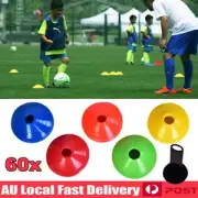 60pcs Training Discs Markers Cones Soccer Rugby Fitness Exercise Sports 5 Colour