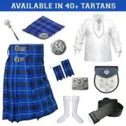 American Patriot Tartan 8 Yard kilt - Scottish tartan KILT 10 PCS Deal for mens