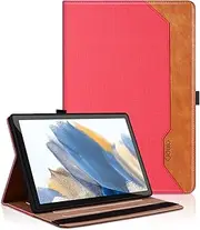 Case for Samsung Galaxy Tab A8 10.5 inch 2022 (SM-X200/X205/X207) - [Auto Wake/Sleep] Multi-Angle FILP Folio PU Leather Tablet Case with Front Pocket Hand Strap Smart Cover, Rose Red