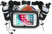 No.1 Hydration Belt by Runtasty - Premium Running Fuel Belt w/2 BPA-Free 10 oz Water Bottles, Tilt-Up Pocket w/Touchscreen-Ready Cover - Fits All iPhones, Runners Ebook & No-Bounce Design, Stylish