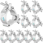 10PCS WorldLite Premium Stage Lighting Truss Clamp, 2 Inch Aluminum Truss Light Clamps/Hooks, LED PAR Light Moving Head Beam Spot Clamps, Fit for 38-55mm OD Tube/Pipe Diameter, 220lb Capacity