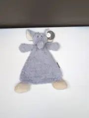 Demdaco Elephant Lovey Security Blanket Rattle Super Soft 2019 12" Gray