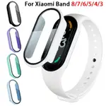 XIAOMI MI 適用於小米 MI BAND 8 PC 外殼手鍊兼容智能手環 8 7 6 5 4 3 手錶配件保險槓外