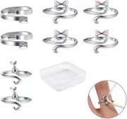 Crochet Ring for Fingers, 8 Pcs Adjustable Crochet Tension Ring Yarn Guide