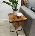 "Pyramid" Raintree Wood Side Table Corner Stool Planet Stand pC