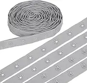 uxcell 8 Yard Snap Button Tape, Polyester Plastic Snap Button Trim, Sewing Press Stud Ribbon Replacement for DIY Craft Clothes Fabric Sewing, Light Gray