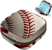 Period Bag,Sanitary Napkin Storage Bag,Baseball Line Texture,Tampon Holder for Purse