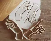 Art Michelangelo The Cretion of Adam God Hand Hands Finger Cookie Cutter