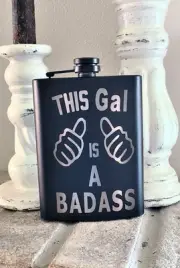 Stainless Steel 8 Oz Hip Flask | With Funnel | Laser Engraved | Funny Whiskey