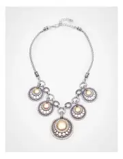 [Taking Shape] Two Tone Disc Short Necklace in Multi