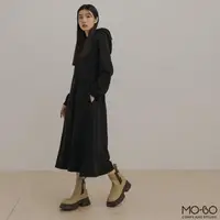 在飛比找momo購物網優惠-【MO-BO】MIT內刷毛縮腰連帽洋裝