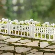 Set of 8 Solar Border Picket Fence Panels Flower Bed Light Pathway Edge Garden