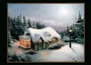 Season's Greetings Thomas Kinkade Silent Night Greeting Cards - Set of 5