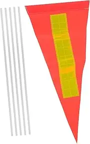 SUPVOX 1 Set Portable High Visibility Bicycle Flag Pole Tear Resistant Safety Flag for Bikes Drift Cars More Easy Installation Enhanced Visibility Multipurpose Use