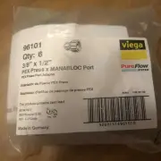 6 Viega 96101 Pex Press port adapter 3/8 in X 1/2 in brand new