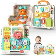 Busy Board Montessori Toys for Toddler 1-3, Learning Sensory Toddler Toys,Music/ Light/Colour/Touch Sensing Activity Board Educational Toy Early Learning Toy Boys/Girls