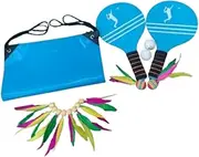 Frediuo Beach Tennis and Badminton Set Shuttlecocks with Storage Bag Summer Comfortable Gripping Lawn Outside Backyard Games Rackets