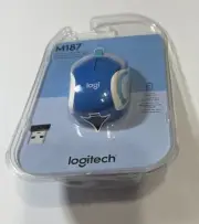 NEW LOGITECH WIRELESS M187 ULTRA PORTAL MINI POCKET SIZED MOUSE BLUE SEALED