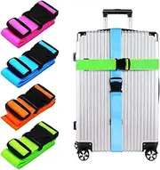 ZALIZR 4 Pack Luggage Straps for Suitcase - Adjustable Travel Packing Belts in 4 Colors, Non-Slip and TSA Approved with Quick-Release Buckle, Travel Accessories Bag Straps