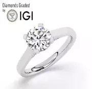 Round Solitaire Labgrown Diamond Engagement Ring Platinum 1.60 Ct
