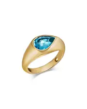 Bloomingdale's Fine Collection Pear Shaped Swiss Blue Topaz Bold Gold Ring in 14K Yellow Gold