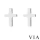 【VIA】符號系列 經典十字架造型白鋼耳釘 造型耳釘 鋼色