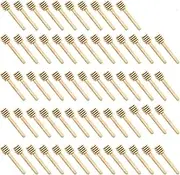 WEFOO 100 Pack Mini 3 Inch Portable Wooden Honey Dipper Sticks for Honey Jar Dispense Drizzle Honey, Wedding Party Favors