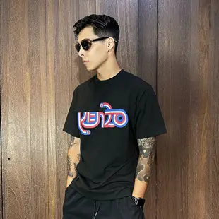 美國百分百【全新真品】KENZO 高田賢三 T恤 上衣 短袖 T-shirt logo 短T 黑色/白色 CH64