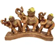 Feng Shui Wealth Lucky Trunk Up Love Elephants Statue Figurine Home Decor Gift