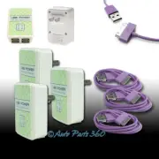 3X 4 USB PORT WALL ADAPTER+6FT CABLE POWER CHARGER PURPLE FOR IPHONE IPOD IPAD