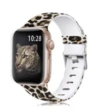 Leopard Band for Apple Watch Series 4/3/2/1 Soft Silicone Strap 38/40mm Cheetah
